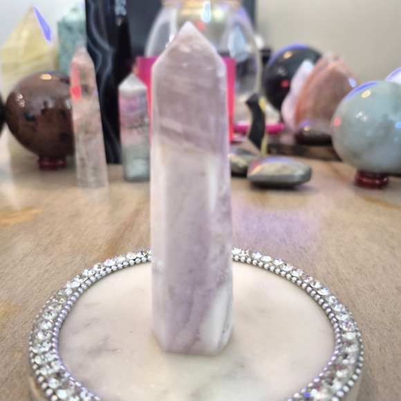 None Other - Natural Fluorite Crystal Point Obelisk Tower #Z